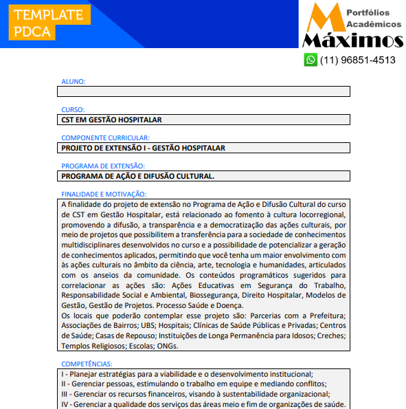 Portfólio Individual Projeto de extensão I - Gestão Hospitalar