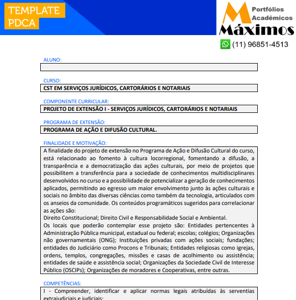 Portfólio Individual Projeto de extensão I – Serviços Jurídicos, Cartorários e notariais