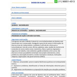 Portfólio Projeto de extensão I - Química