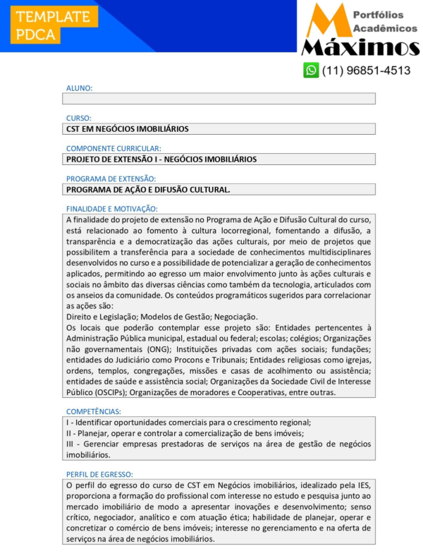 Projeto de Extensão I - Negócios Imobiliários