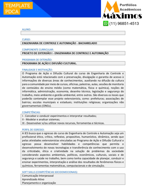 Projeto de extensão I - Engenharia de controle e automação