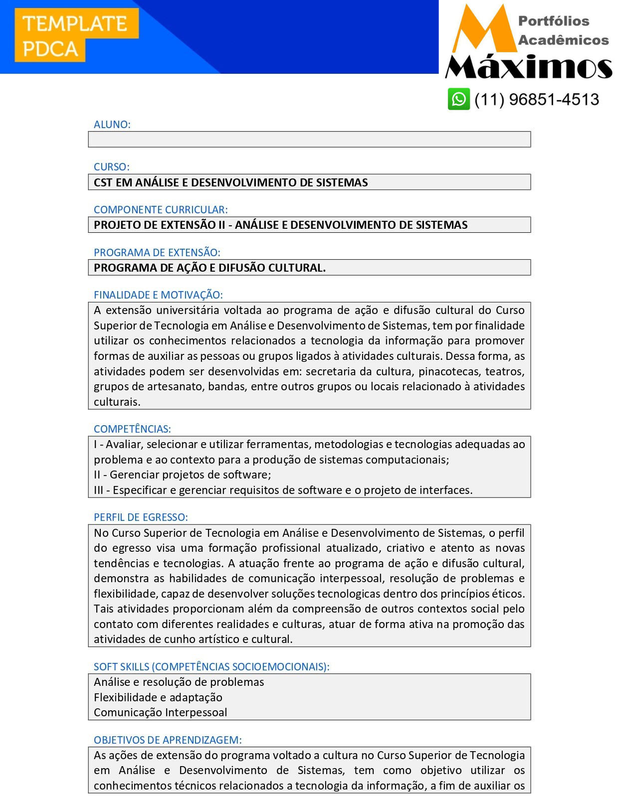 Projeto de extensão II - Análise e desenvolvimento de sistemas