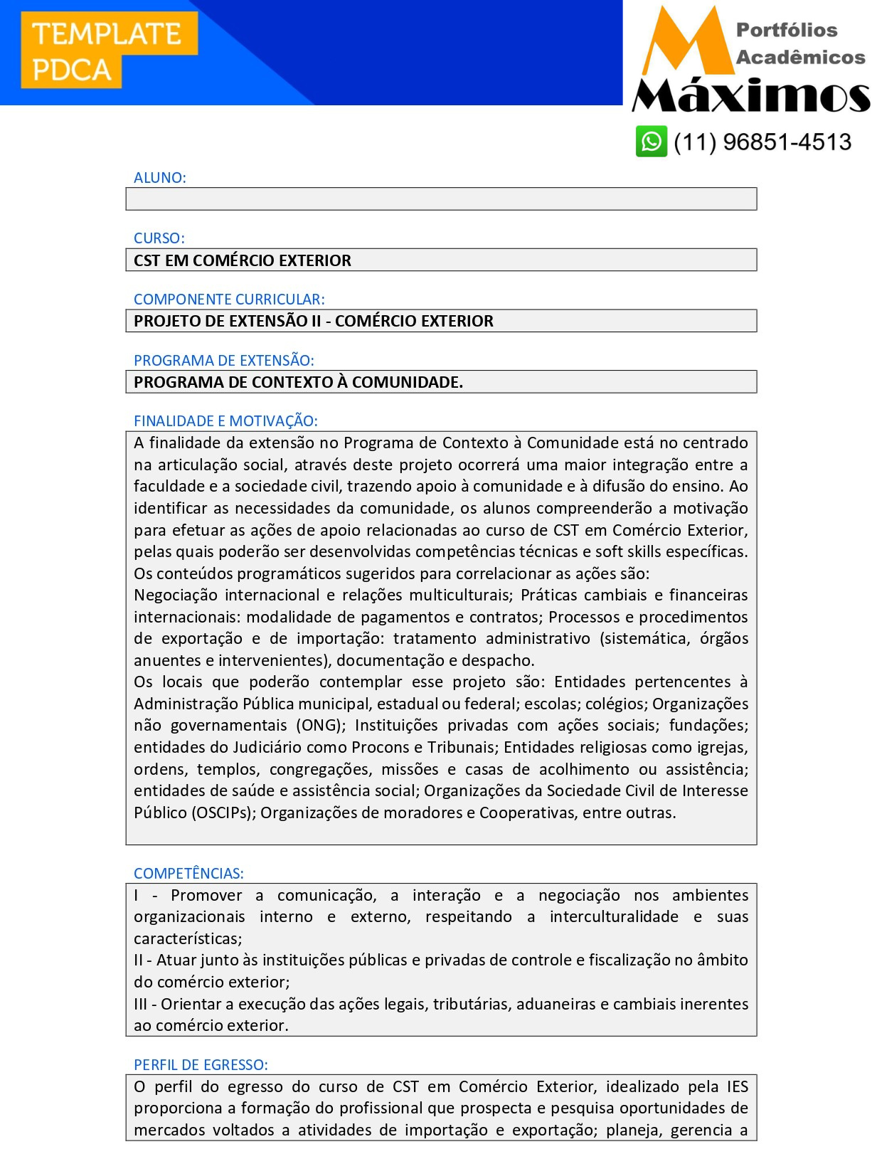 Projeto de extensão II - Comércio exterior