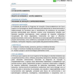 Projeto de extensão II - Gestão Ambiental