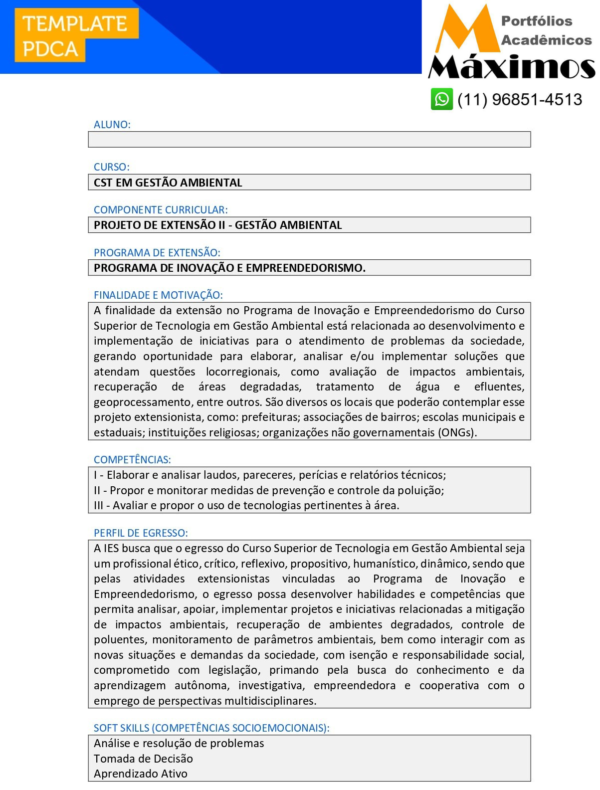 Projeto de extensão II - Gestão Ambiental