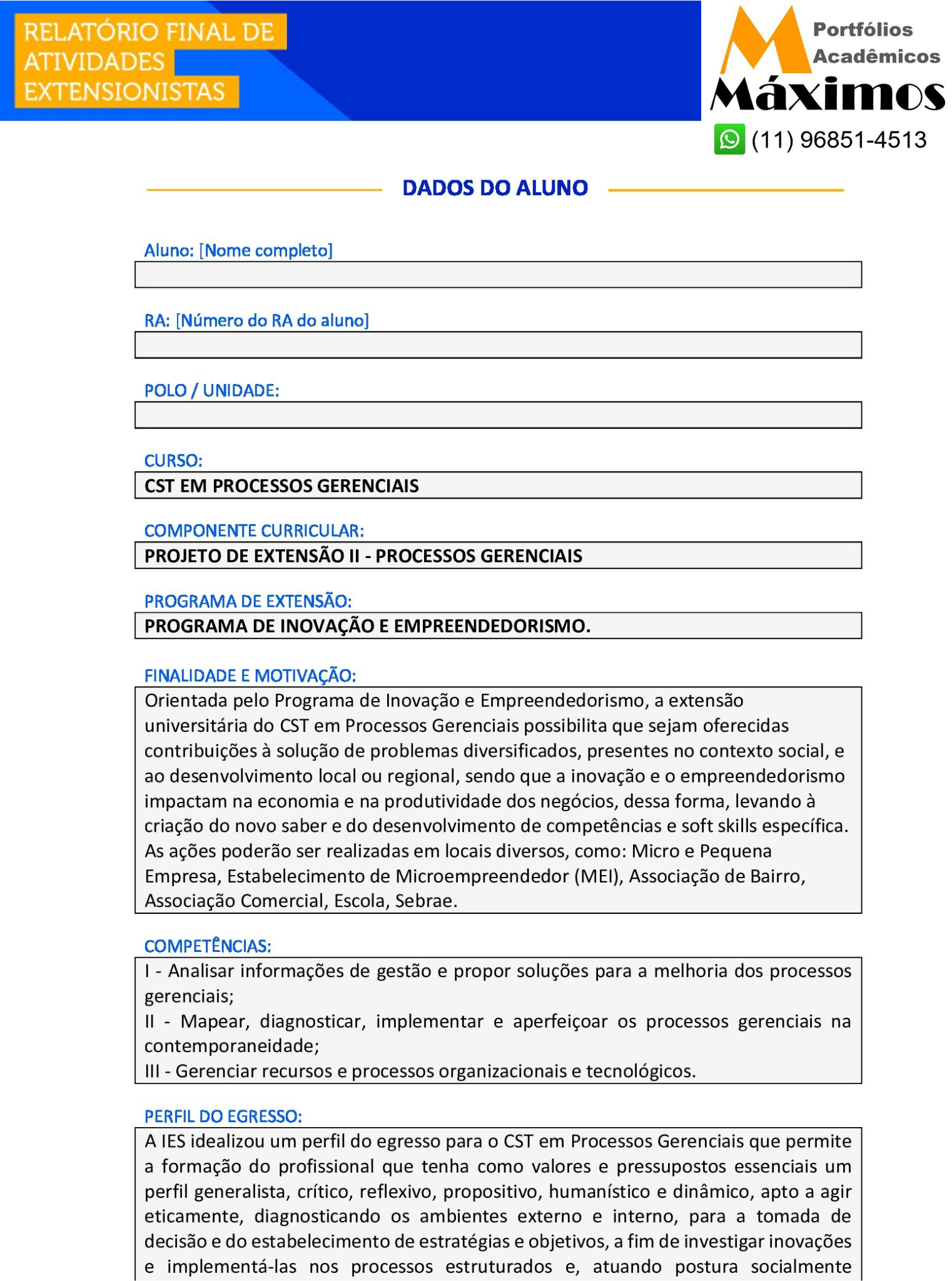 Projeto de extensão II - Processos Gerenciais