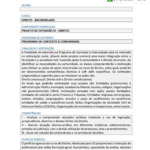Projeto de extensão IV – Direito
