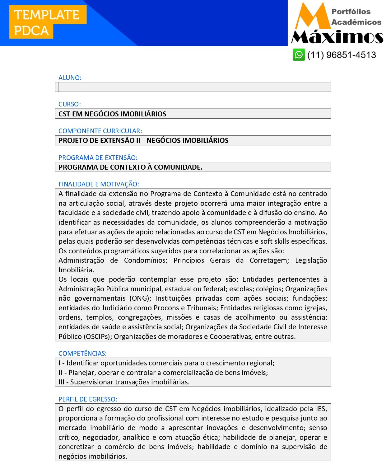 Projeto de extensão II Negócios Imobiliários